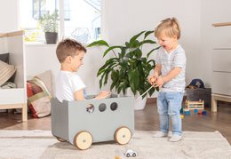 Speelgoedkist op wielen "Jim", grijs