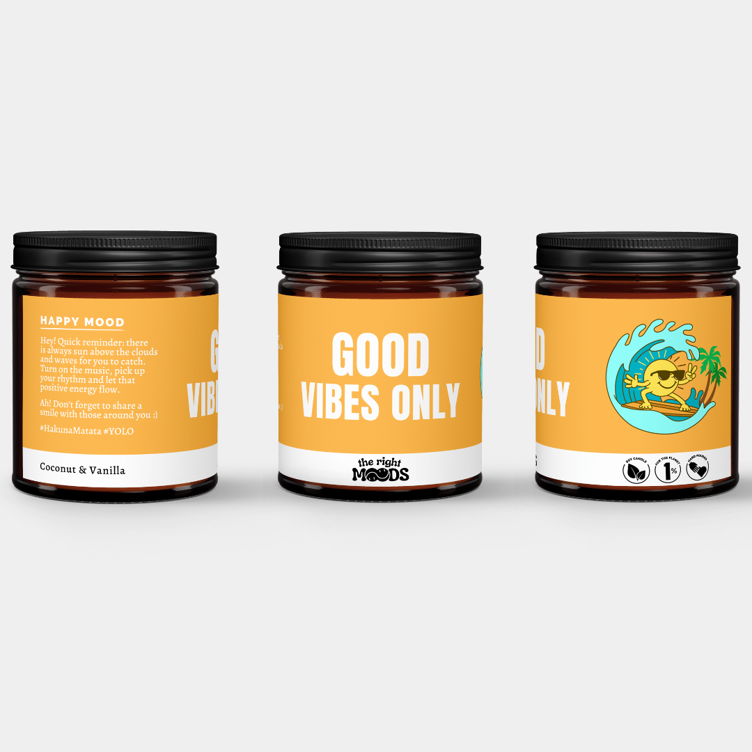 Candele regalo divertenti - HAPPY MOOD - Cera di soia profumata fatta a mano