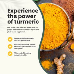 Capsule di curcuma 600 mg organiche - 80 Capsule