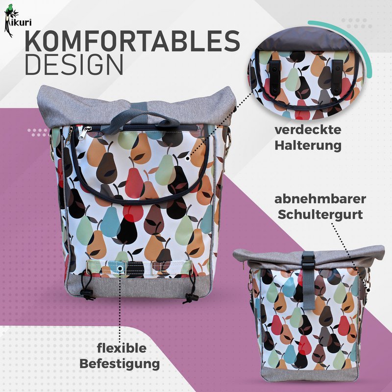 Bolsa de bicicleta para bolsas de bolsas de silla de montar en bicicleta, con una correa para colgar, impermeable - Peras