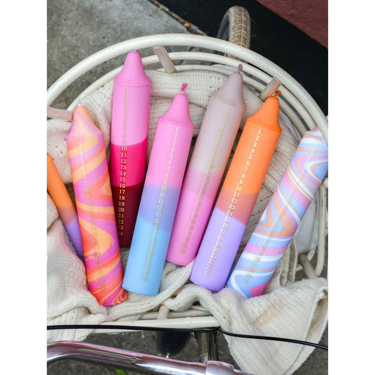 Kalenderlichter Beige & Pink