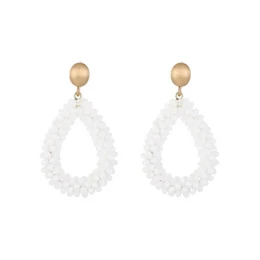 Pendientes de cuentas clásicas Drop JE18370 - White