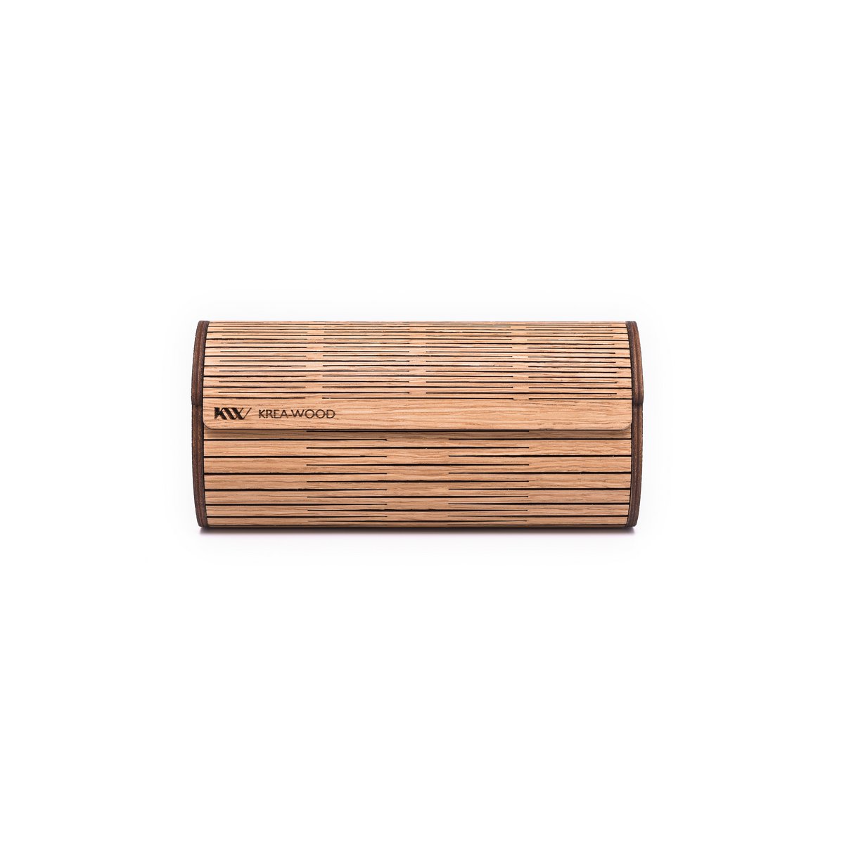 Krea-Wood houten handgemaakte brillenkoker met magneet. Gemaakt door eikenhout, natuurlijke kleur
