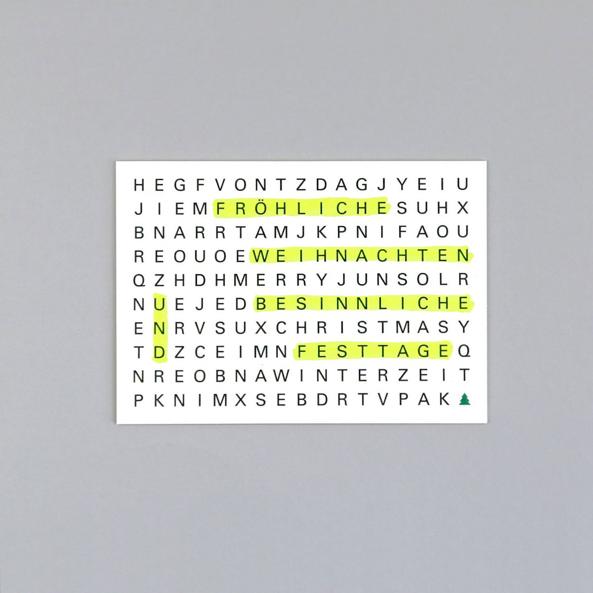 Postkarte Holzschliff Weihnachtskarte Ted Rätsel