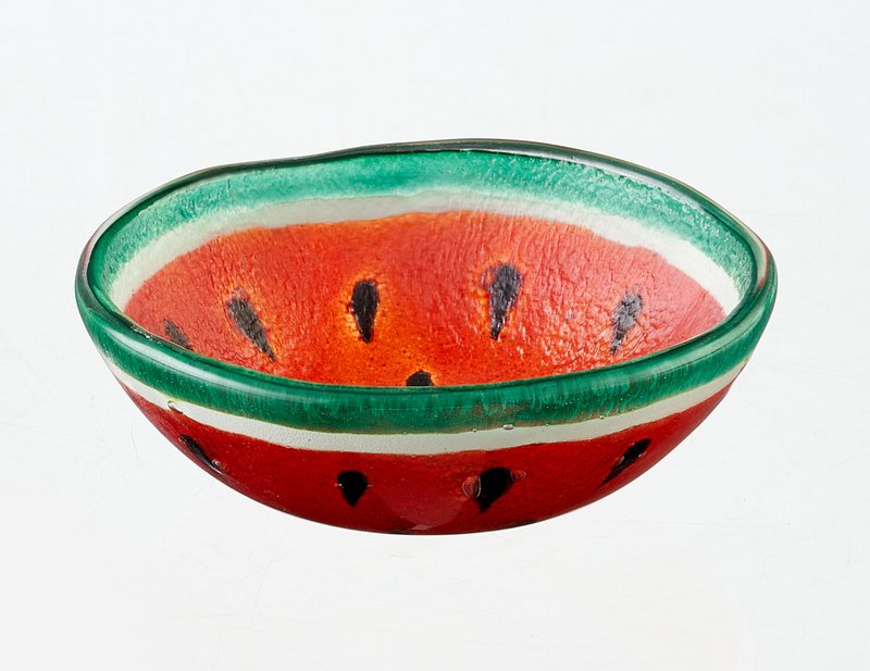 Tropical Bowl Tray 12x5 Black, Green & Red Watermelon