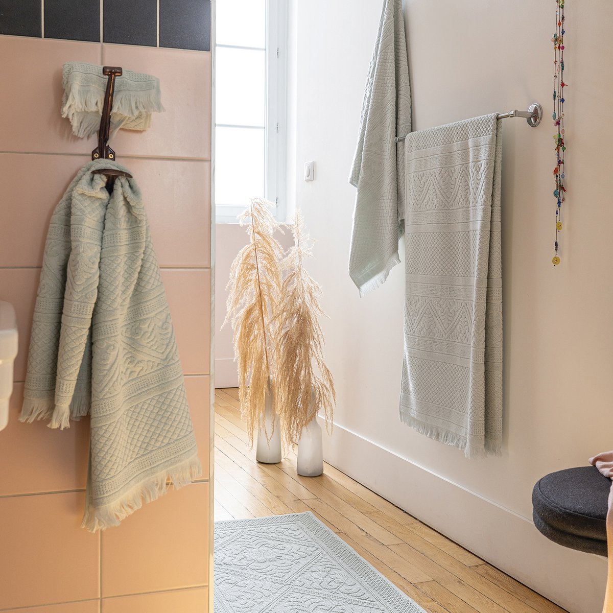 Drap de douche uni Zoé Jade 70 x 140