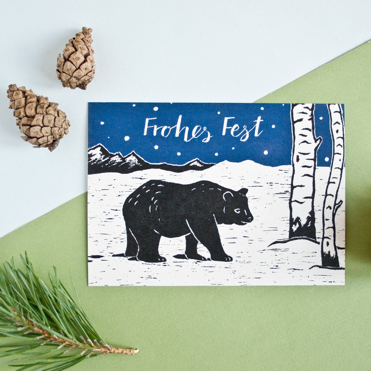 Christmas card bear