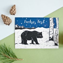 Christmas card bear