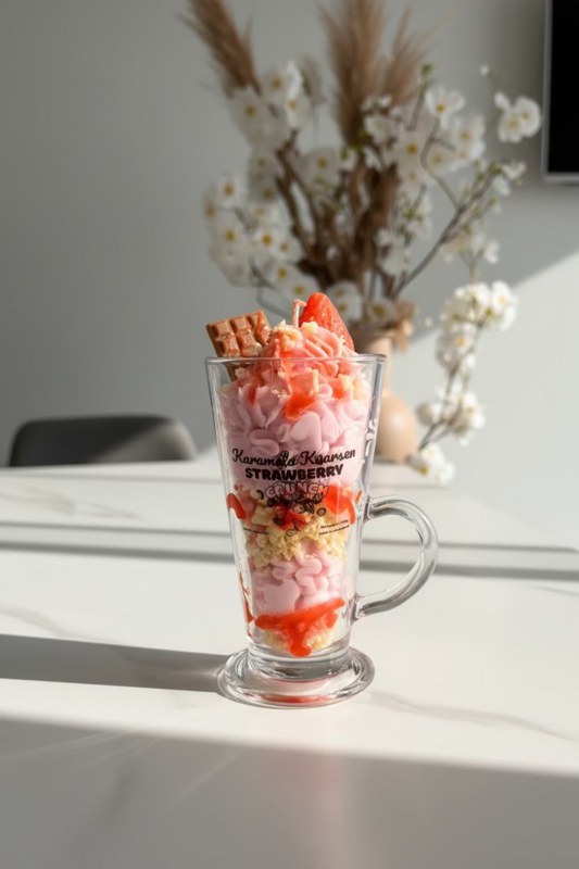 Strawb Crunch – Vela de postre de lujo hecha a mano