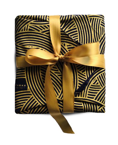 Carédeau 100% cotton French Design Reusable gift wrap size M (55x55cm) : Knot