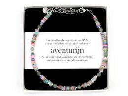 Enkelbandje Paru aventurijn, zilver of goud rvs