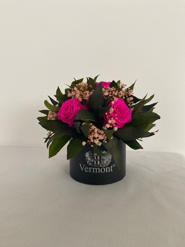 Preserved Flowers Round Box Frida Hot Pink Ø16 H14.5 cm Copy