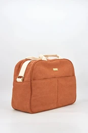 Maternity-taske i stof, Terracotta farve
