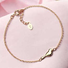 925 sølvarmbånd med fuglemotiv - 18K forgyldt, 16,5 cm længde - ARM925-35