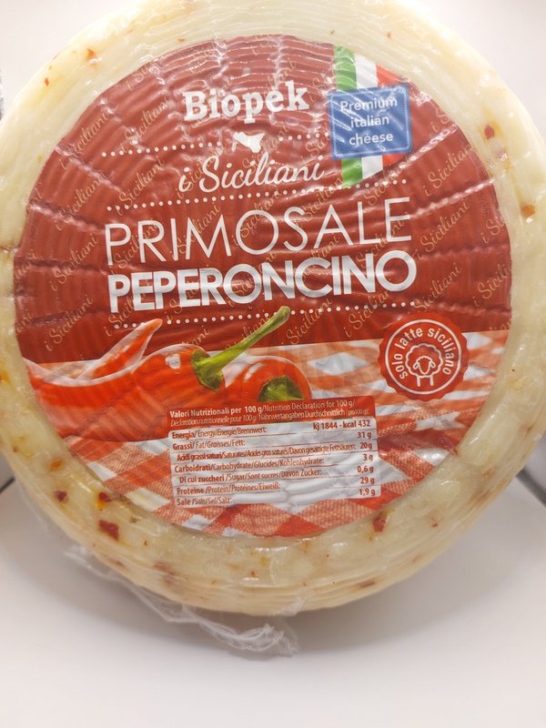 Pecorino de Sicilia primo venta con pimiento rojo 225 gr