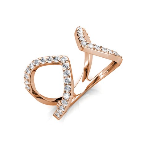 Aurora -Ring - Rosé Gold und Kristall