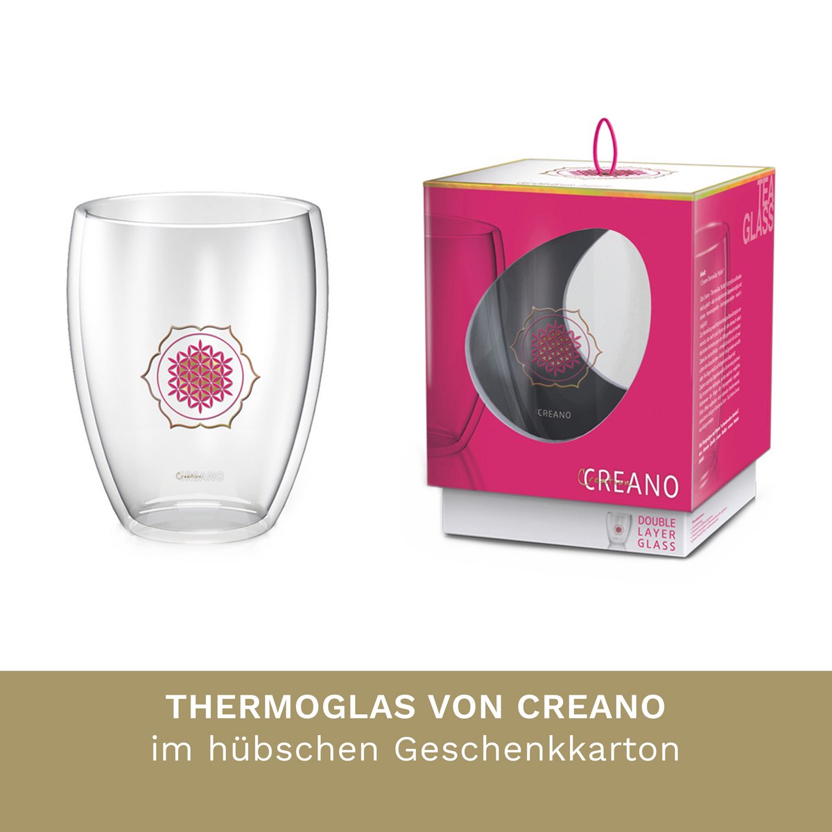 Creano Tee-Glas Blume des Lebens 6er-Set