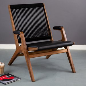 F-Chair, Walnut / Black / Black