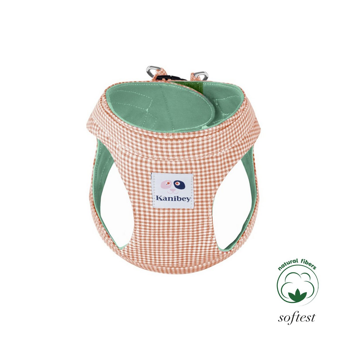 %100 Cotton Orange Tile Patterned Plain Collar Harness