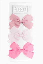 Set mit 3 mittleren Schleifen - Pink