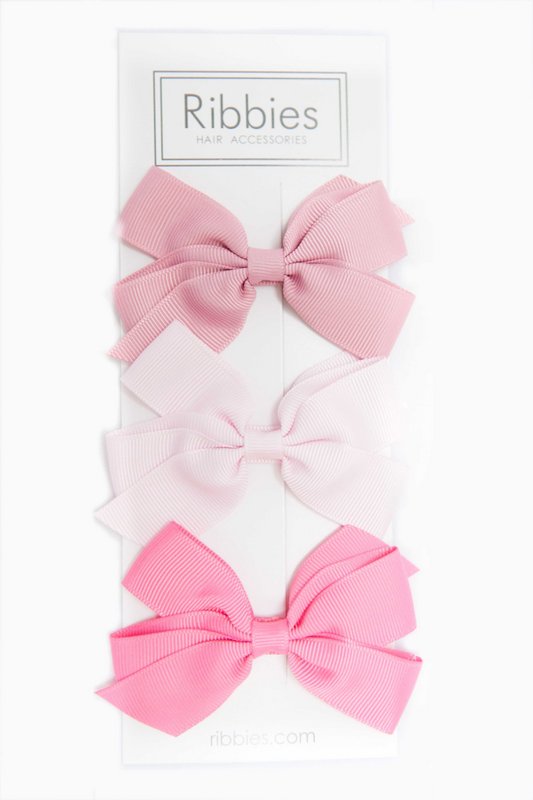 Set mit 3 mittleren Schleifen - Pink
