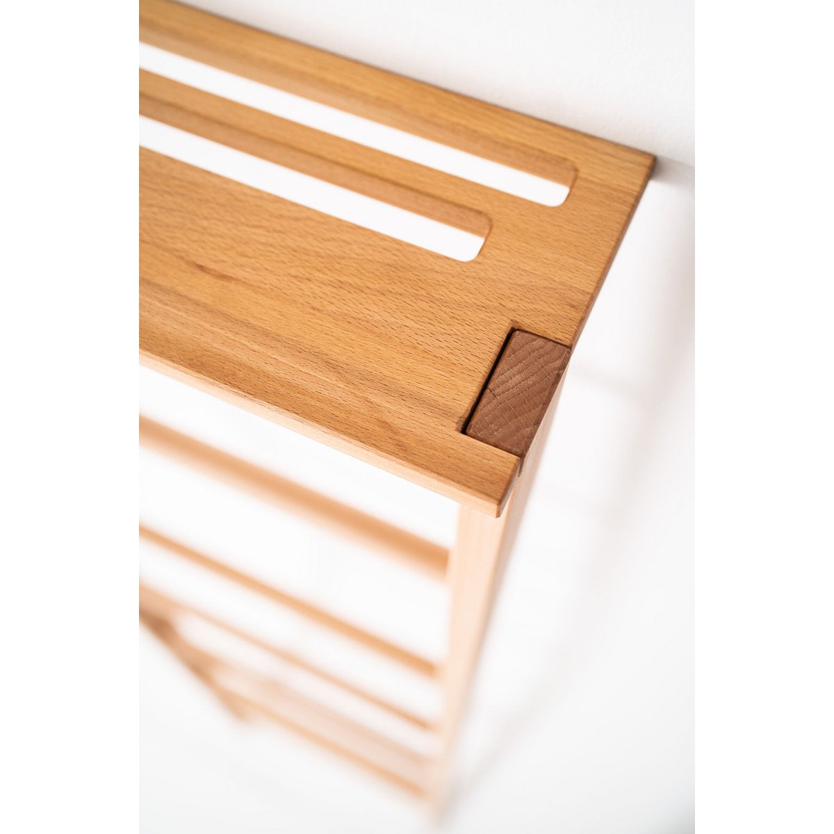 Escalera para ropa, escalera para toallas de haya maciza