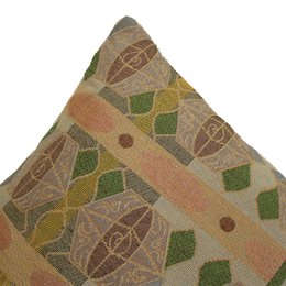 NIN-NIT | Cojín Nouveau de Soleil | 100% algodón tejido | cojín decorativo con soles, mosaico, estampado de naturaleza | marrón | beige | rosa | verde | amarillo | 40x60cm