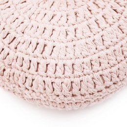 LENKA ROSE NUDE round crochet cushion