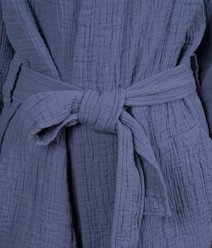 Cotton bathrobe Orion Solid Blueberry