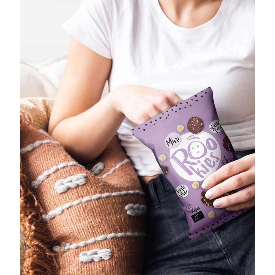 Mini Cookies Choc chip & Hazelnut, organic, Rookies 100g