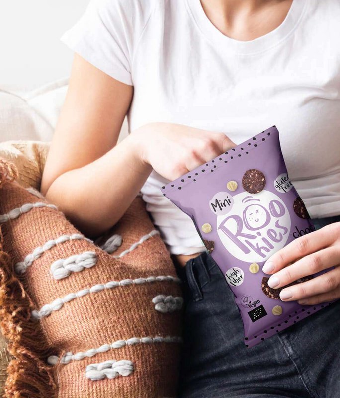 Mini Cookies Choc chip & Hazelnut, organic, Rookies 100g