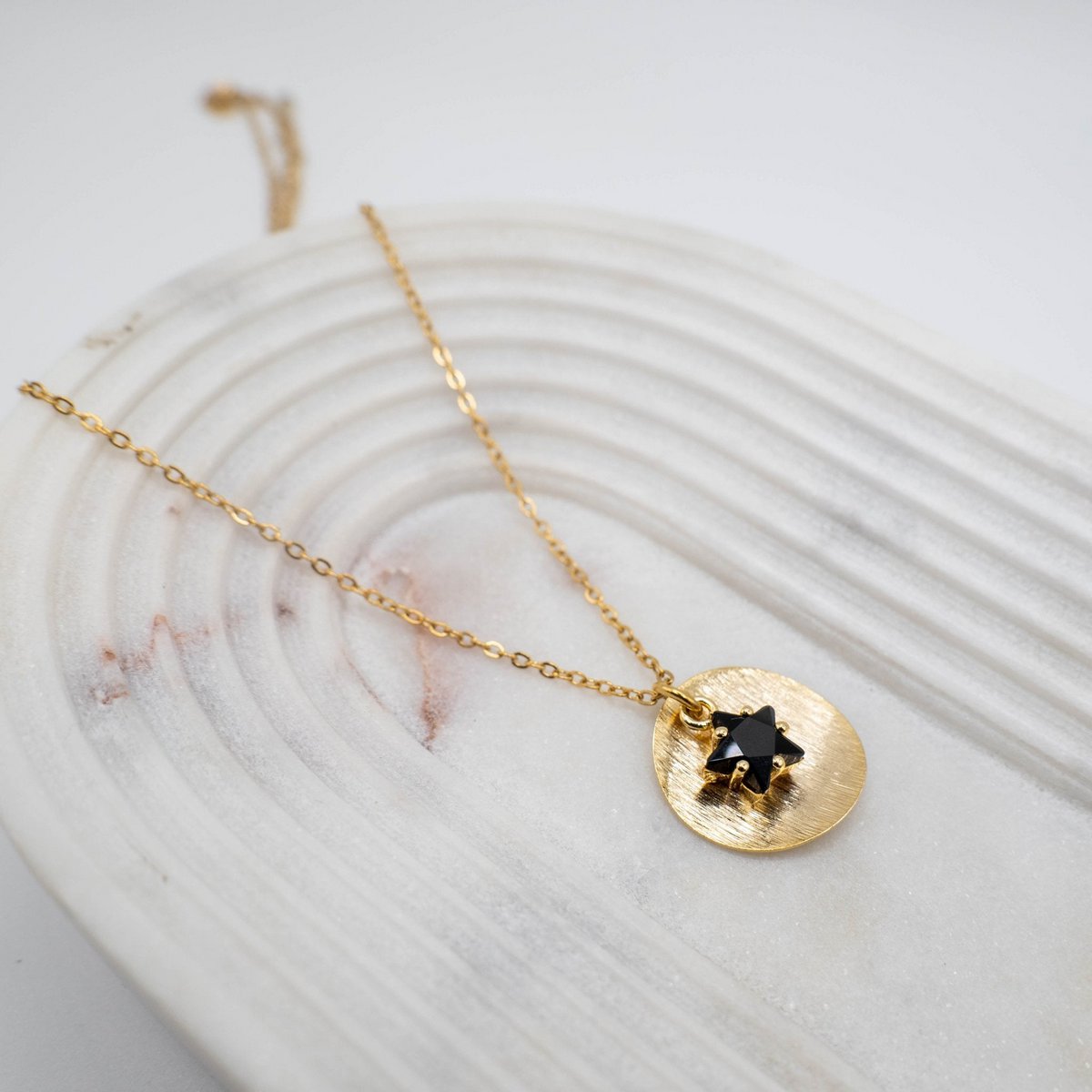 Black Star – Black Star Necklace with Gold Zircon