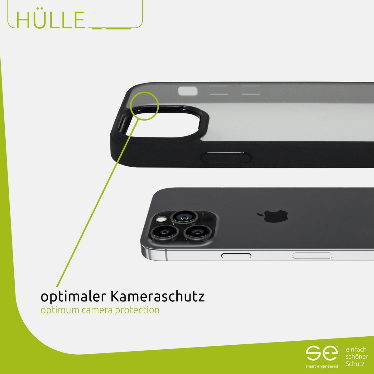 1x se® hardcover beschermhoes (mat zwart) Apple iPhone 13 Pro Max