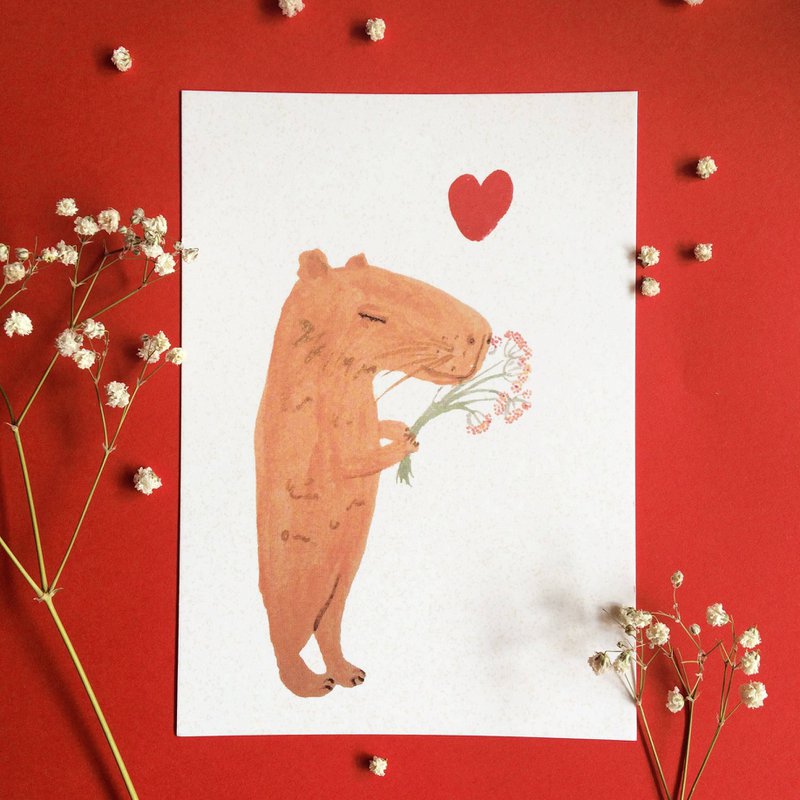 Capybara love Postcard (eco friendly)