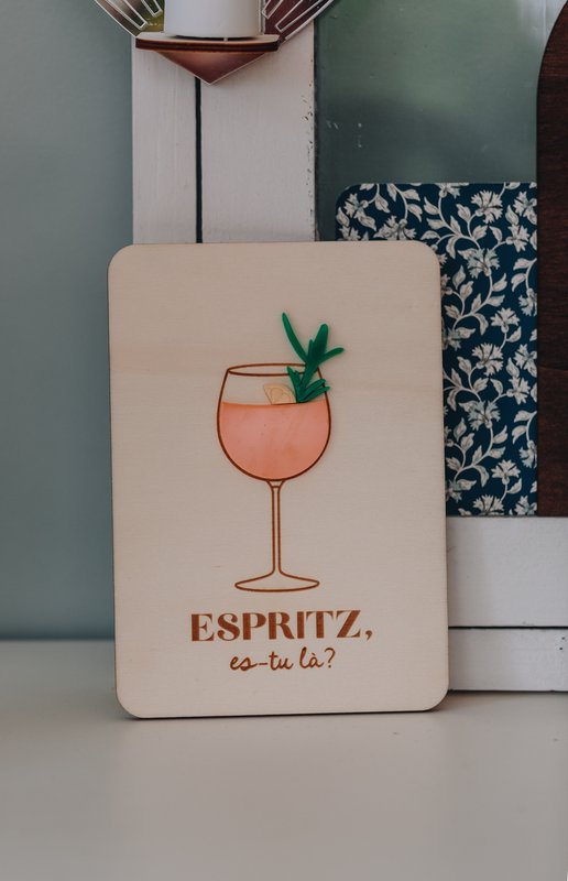 Træ- og Plexi -plakat: Cocktails