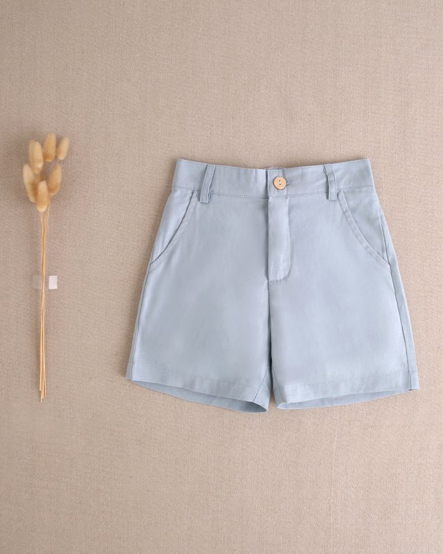 Boy's Blue Linen Bermuda Shorts M70-21503073