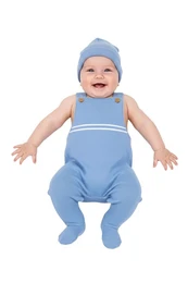 Baby strik bukser med beanie, striber
