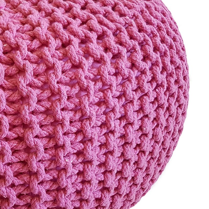 Pouf Ø 55 H 37 H 37 Strickhocker Sitzpouf Bodenkissen nachhaltig