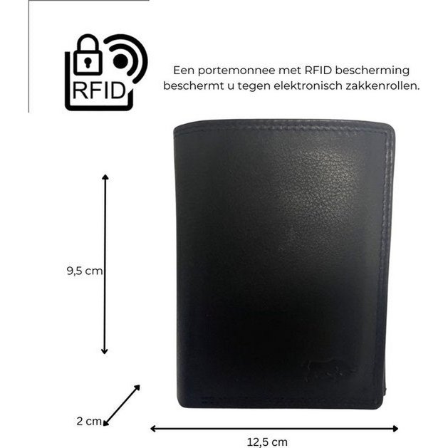 Schwarze Brieftasche Wallet Männer echt lernen RFID Anti Skim