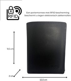Schwarze Brieftasche Wallet Männer echt lernen RFID Anti Skim