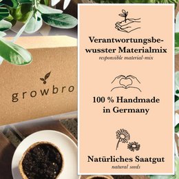growbro - FLOWER POWER - Dyrkningssæt til spiselige blomster, din frøblanding til spiselige blomster og som bi engfrø