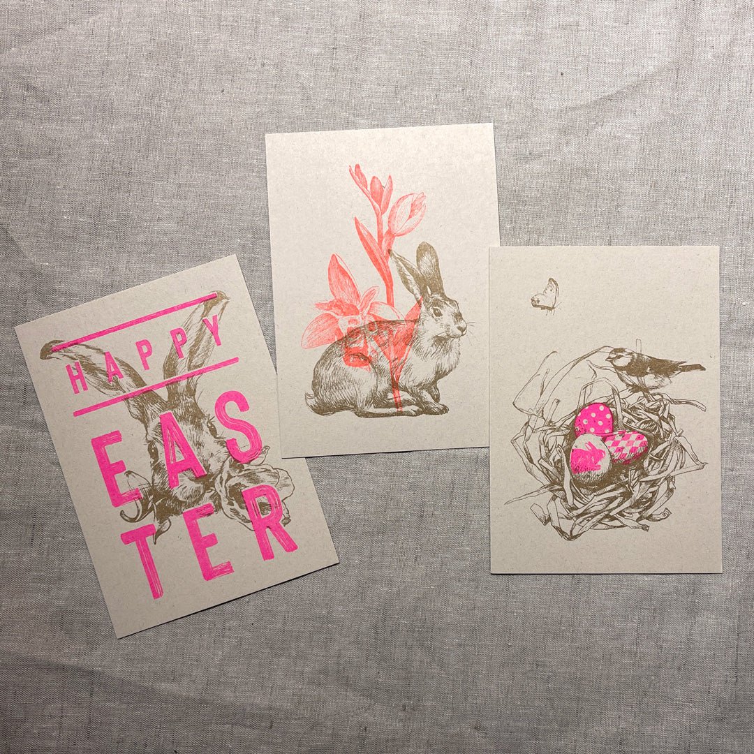 Postcard / Bunny with Daffodil / Risography