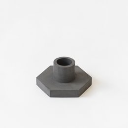 SART CRAFT candle holder with hexagonal base WHITE MARBLE / GREY / WHITE 9x4.5cm