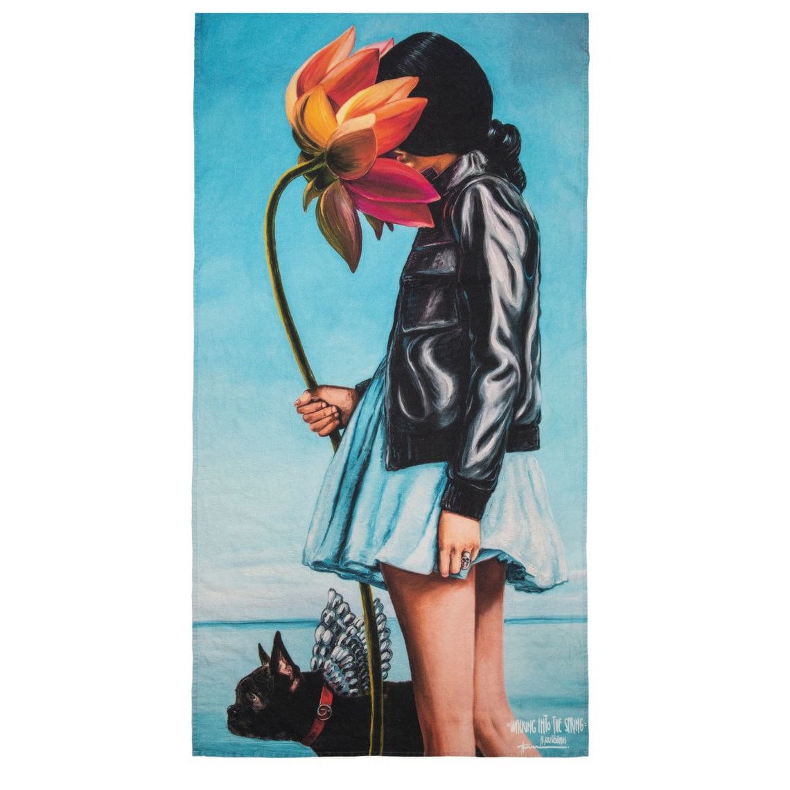 Linen beach towel Walking into the Spring - Algis Kriščiūnas
