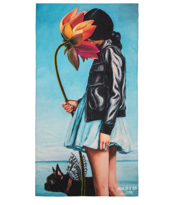 Linen beach towel Walking into the Spring - Algis Kriščiūnas