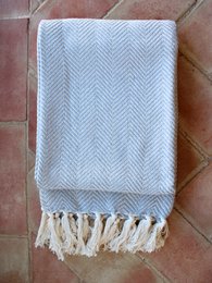 100% luxe strepen ZigZag katoenen deken gemaakt in Portugal