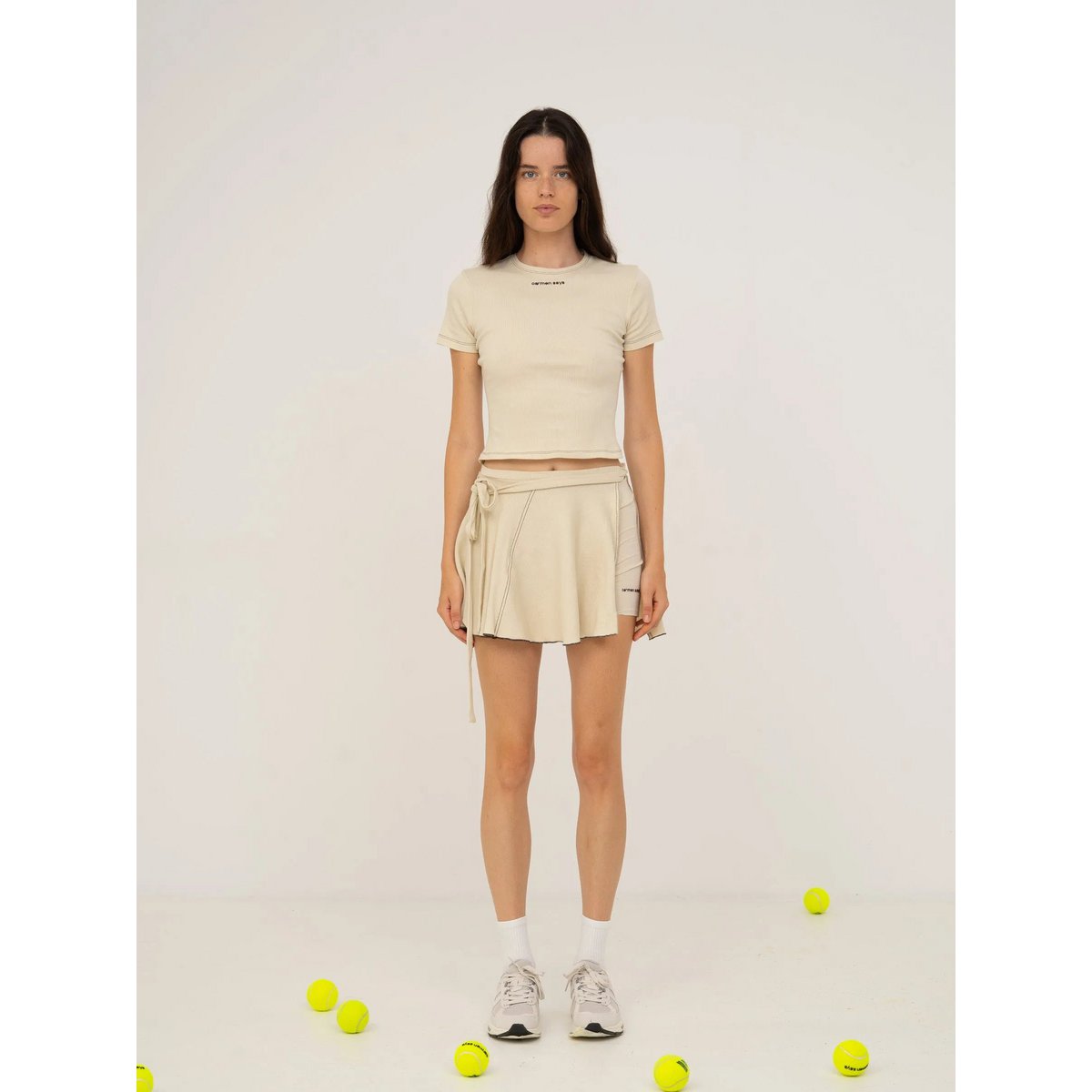 Volley Cream Crop Top