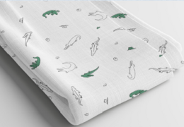 100% bomuldsmuslin - Krokodilleprint