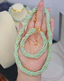Lucky Jade Flettet Halskæde & Armbånd Sæt