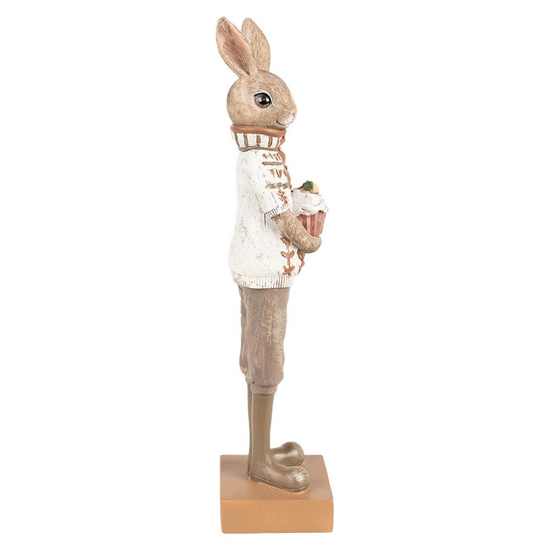 Hasenstatue 28 cm Braun Beige Polyresin